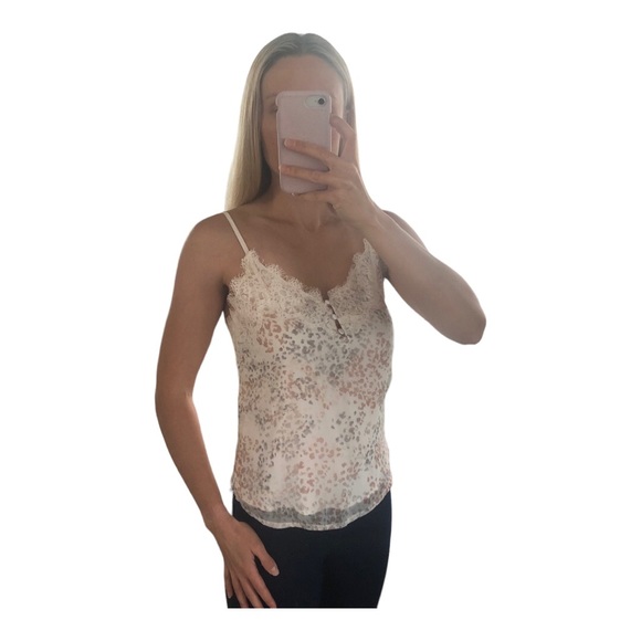 Abercrombie & Fitch Lace Camisole Top Animal Print Cream Size XS - Picture 1 of 7